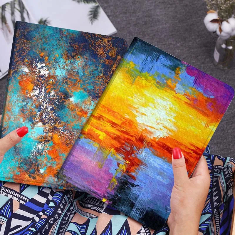 

Colorful Sunset Abstract Paint Tablet Case For Huawei Honor MatePad MediaPad Air 5 6 7 11 V6 V7 V8 V9 X9 X8 T10 T10s C5e T5 Gift