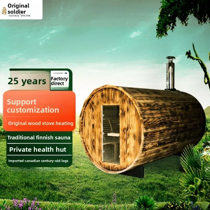 في الهواء الطلق برميل ساونا غرفة الكندية هيملوك البخار سبا منزل متعدد الأشخاص ساونا خشبية للمنزل الاسترخاء السموم والرعاية الصحية #4