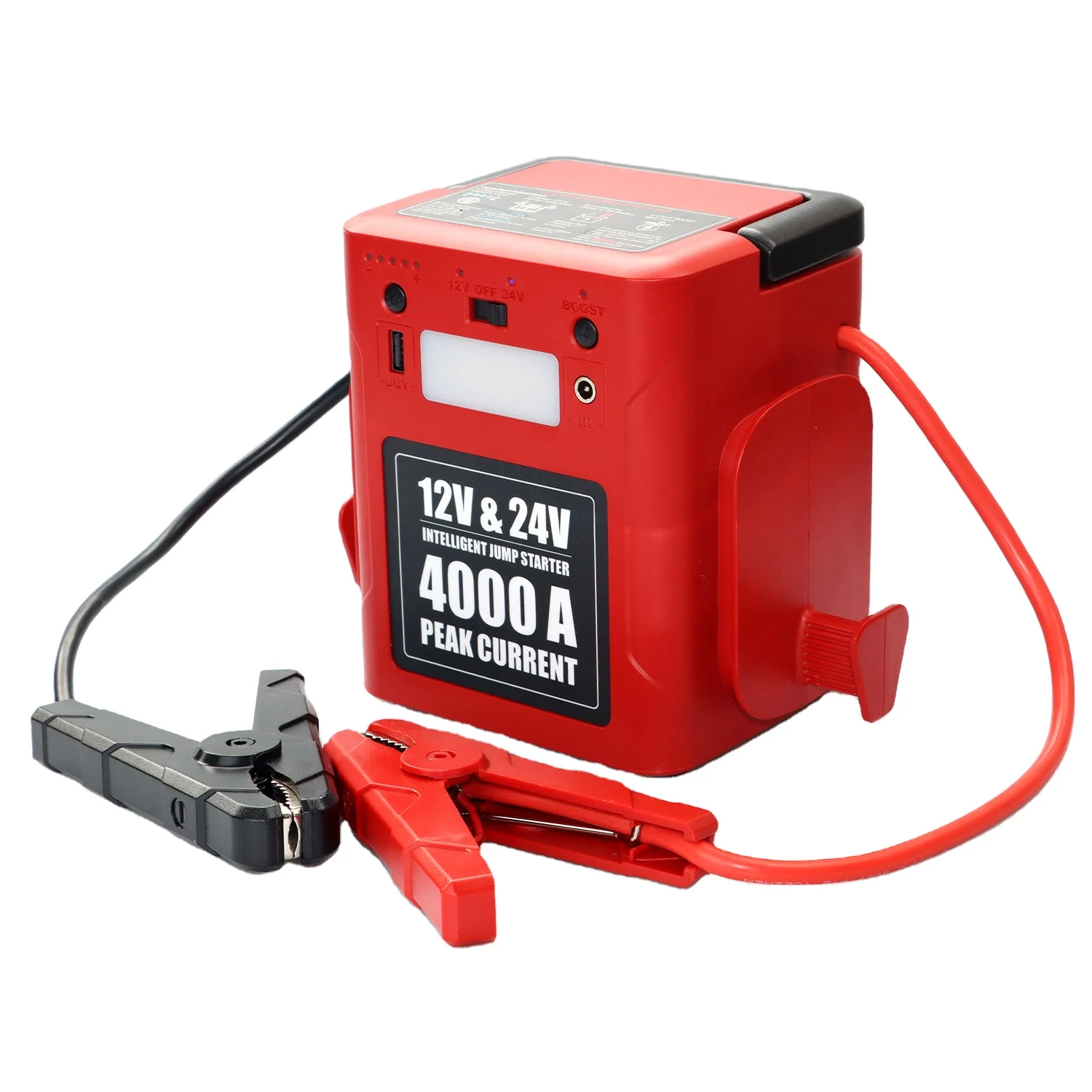 Portable 4000A 12V/24V Heavy Duty Jump Starter Portable Car Jump Starter Truck Jump Starter High Car Battery Jumper Booster