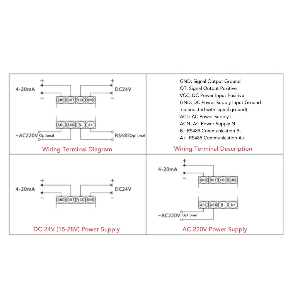 RS485 Current Signal Generator 24V Power Digital Display Current Analog Generator 4-20mA DC Rail Installation