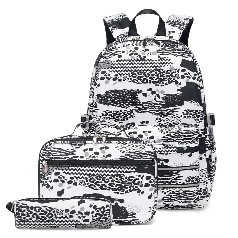 Nuovi zaini scolastici adolescenti ragazze stampa borse da scuola con borsa per il pranzo e astuccio per bambini 3 In 1 Bookbags Set Mochilas Infantil