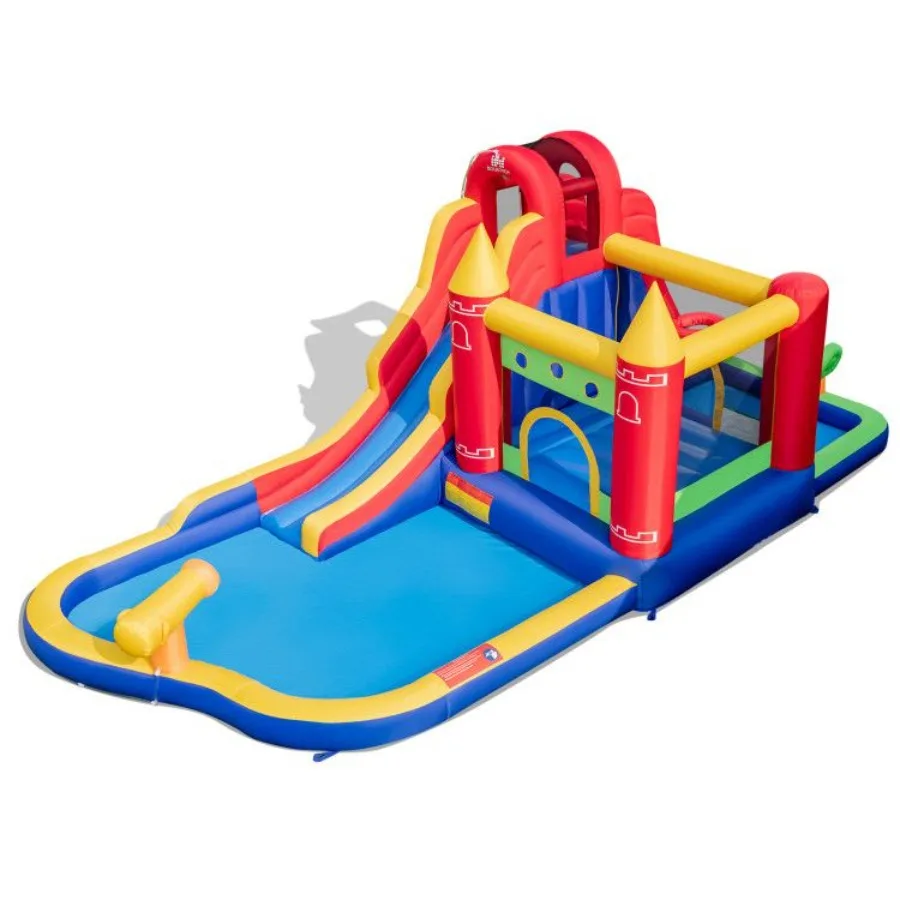 

9in1 Inflatable Bounce Castle with Water Slide and Splash Pool without Blower