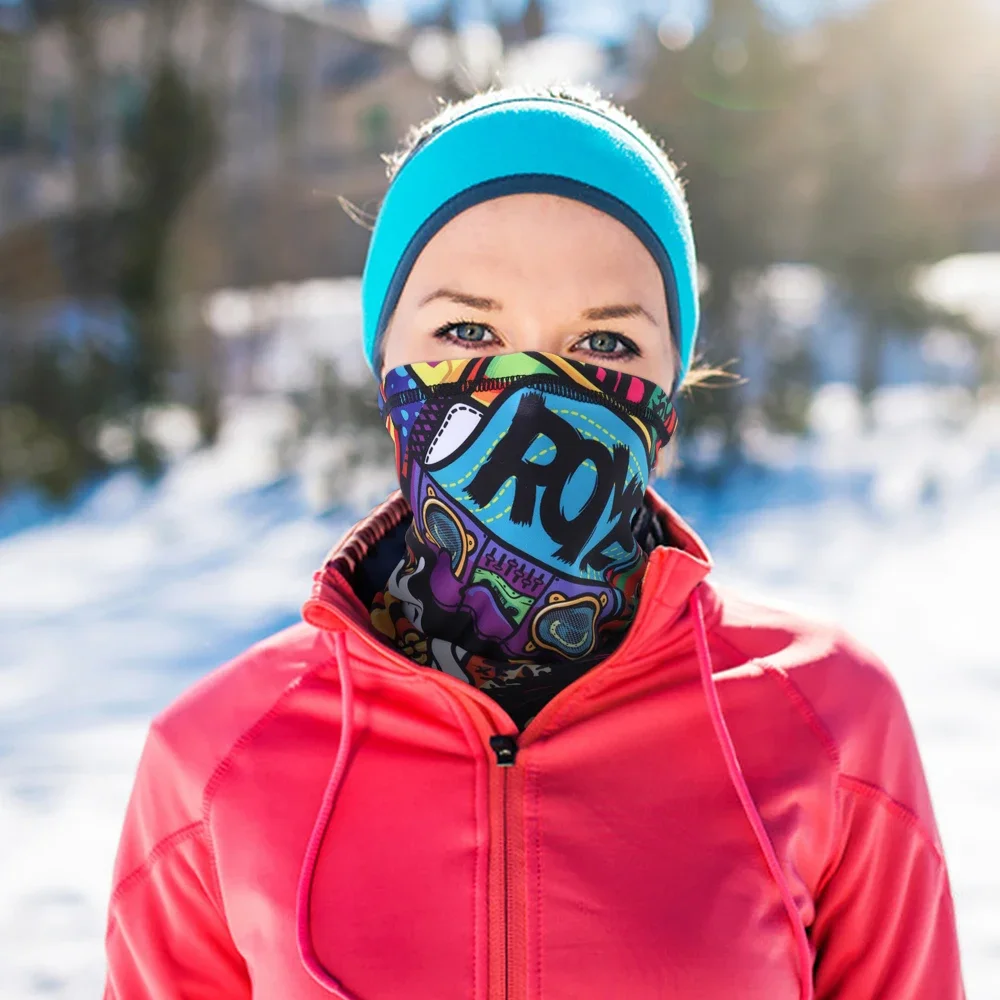 Cold Winter Mask Scarf Tube Neck Gaiter Fleece Warmer Ear Cover Face Head Bandana Clown Soft Wrap Headband Men Women Snowboard