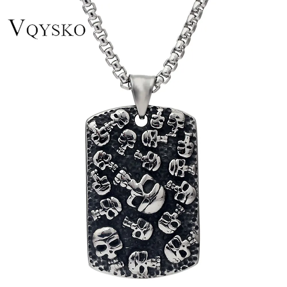 Punk Mexican Tattoo Stainless Steel Skull Pendants Necklace Charm Men Fashion Jewelry New Arrival Product