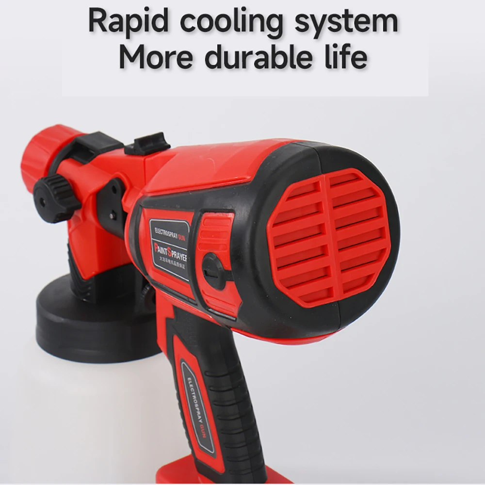 High Pressure Electric Spray Gun HVLP Portable Cordless Paint Sprayer with Lithium Battery Auto Furniture Steel Coating Airbrush