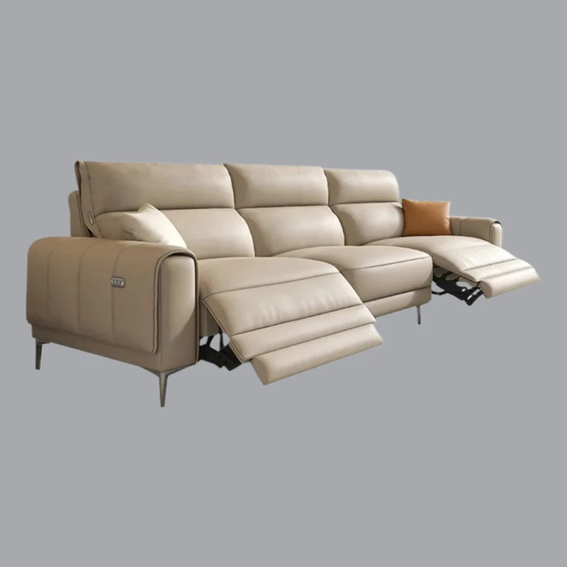 

Лидер продаж, электрический кожаный диван у стены, первый слой воловьей кожи, многофункциональный прямой ряд дивана для гостиной