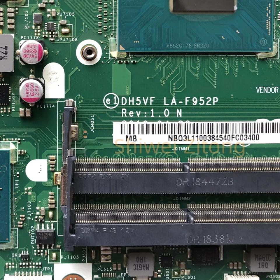 DH5VF LA-F952P Para ACER AN515-52 AN515 N17C1 Laptop Placa-mãe