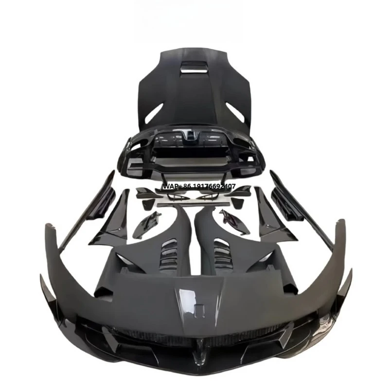 New M Style  812 2017-2019 Upgraded Half Carbon Fiber Body Kit with Front/Rear Bumpers Mudguard Side Skirt & Spoiler