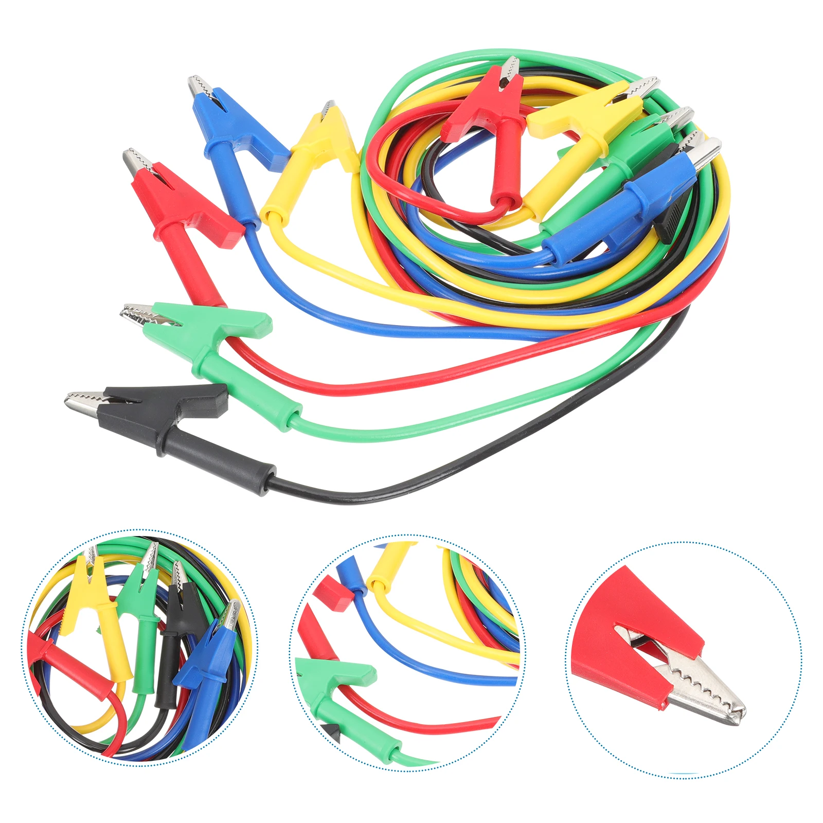 

5pcs Crocodile Clips Power Cable Non-Slip For Diy Electrical Testing Lab Experiment Insulated Pvc Jumper Wires Connector