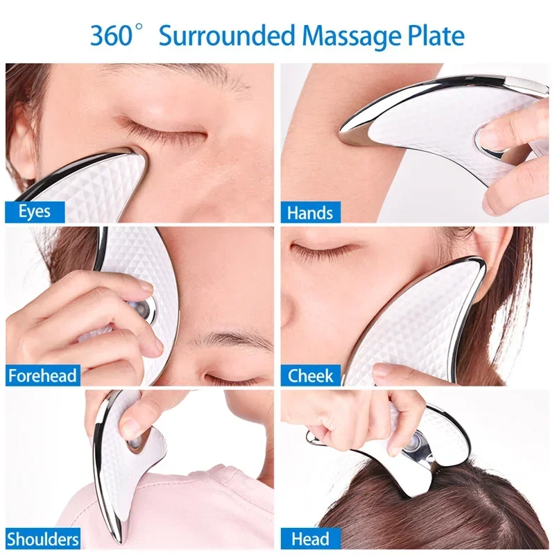 Microcurrent Guasha Facial Massager Electric Scraping Machine Skin Tightening Lifting Face Lift Slimmer Beauty Care Massage Tool