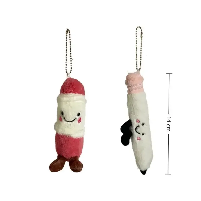 Porte-clés en peluche, gomme à crayon de dessin animé mignon, papeterie créative simulée, poupée de dessin animé, sac à dos, décor pendentif, ornement, cadeaux