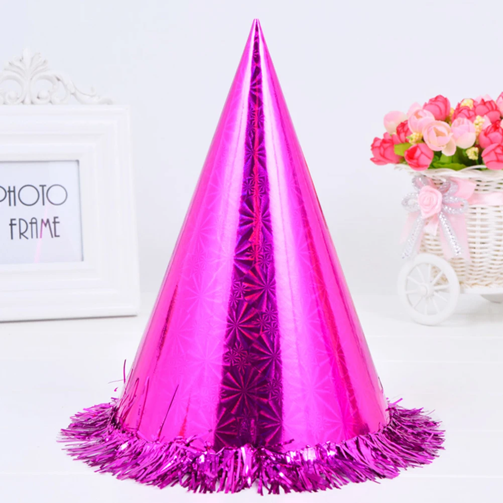 

10pcs Lace Tricorne Party Hats Birthday Cone Hat For Adults Festival Graduation Decorative Hat Paper Material