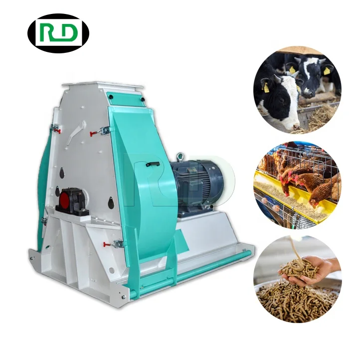 Rongda Corn Hammer Mill Crusher Automatic Pulverizing Equipment Grinders Machines