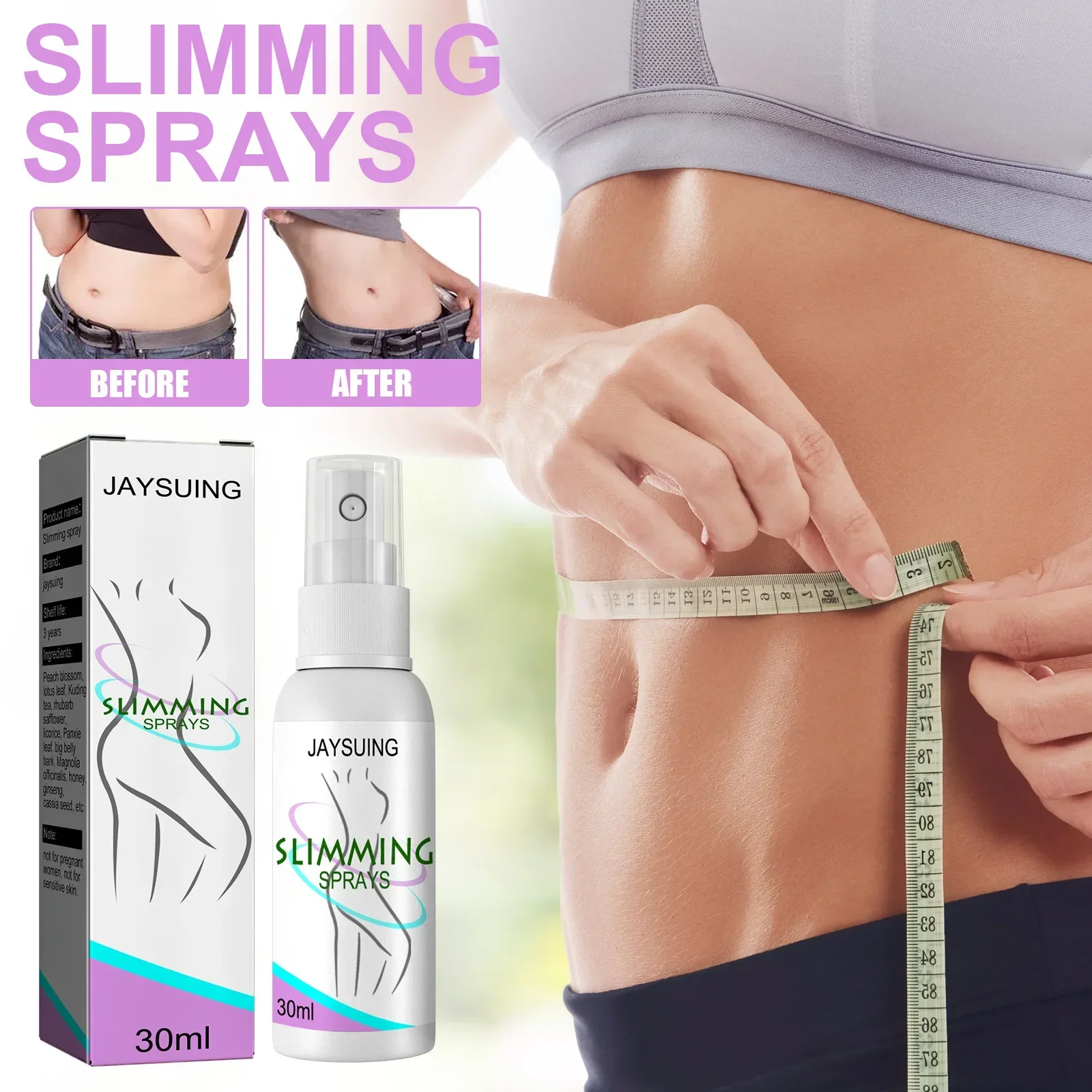 Fat Burning Liquid Spray Fat Burning Body Shaping Curves Firms Arms Thighs Belly Improves Elasticity Smooth Skin Slimming