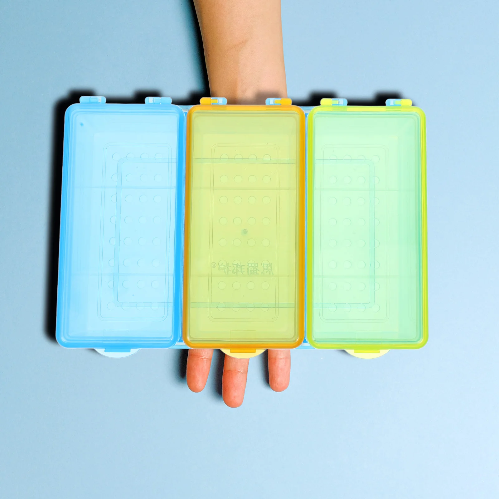 

3-in-1 Thermometer Storage Box Dividers Portable Organizer Cleaning Soaking Drying Box for Hospital Home Use Thermometer Holder