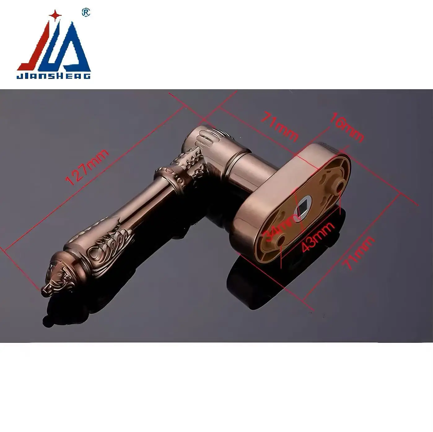 مقبض نافذة نحاسي / مشغل للنوافذ المصنوعة من سبائك الألومنيوم ذات الكسر الحراري، والفتح الداخلي والخارجي