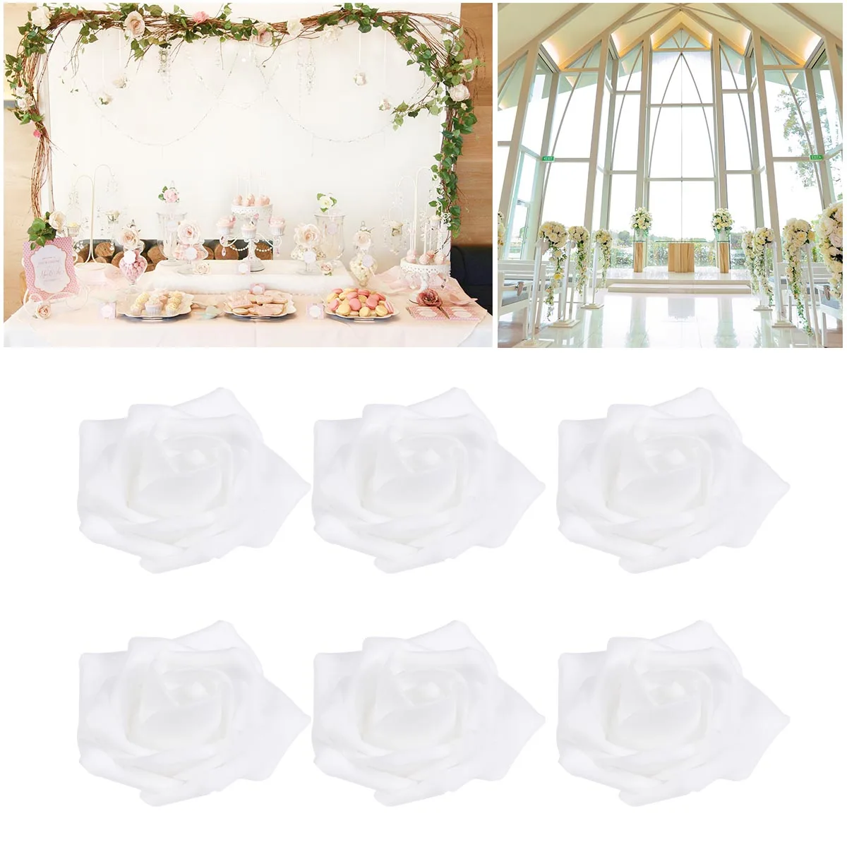 

100 Pcs Artificial Rose Decor Flower Head Flowers Wildflowers Bride