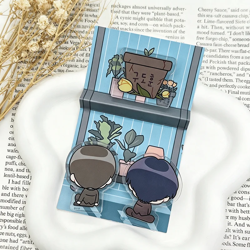 Anime Manhwa Unchanged Man Jeong Yu‑won Gu Do‑hun Cosplay Standing Plate Card Acrylic Brick Figure Stand Desktop Ornament Prop