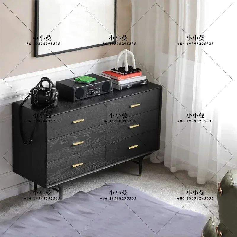 Nordic solid wood medieval industrial style living room living room bedroom locker