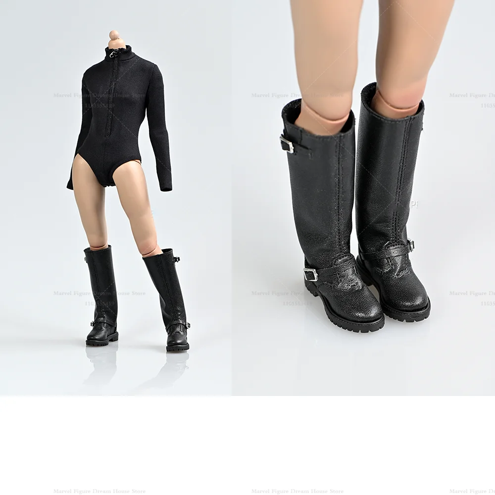 

Высококачественные женские мотоциклетные ботинки в масштабе 1/6 4,5 см, короткие длинные туфли-трубы, полая внутренняя модель для 12-дюймовой экшн-фигурки
