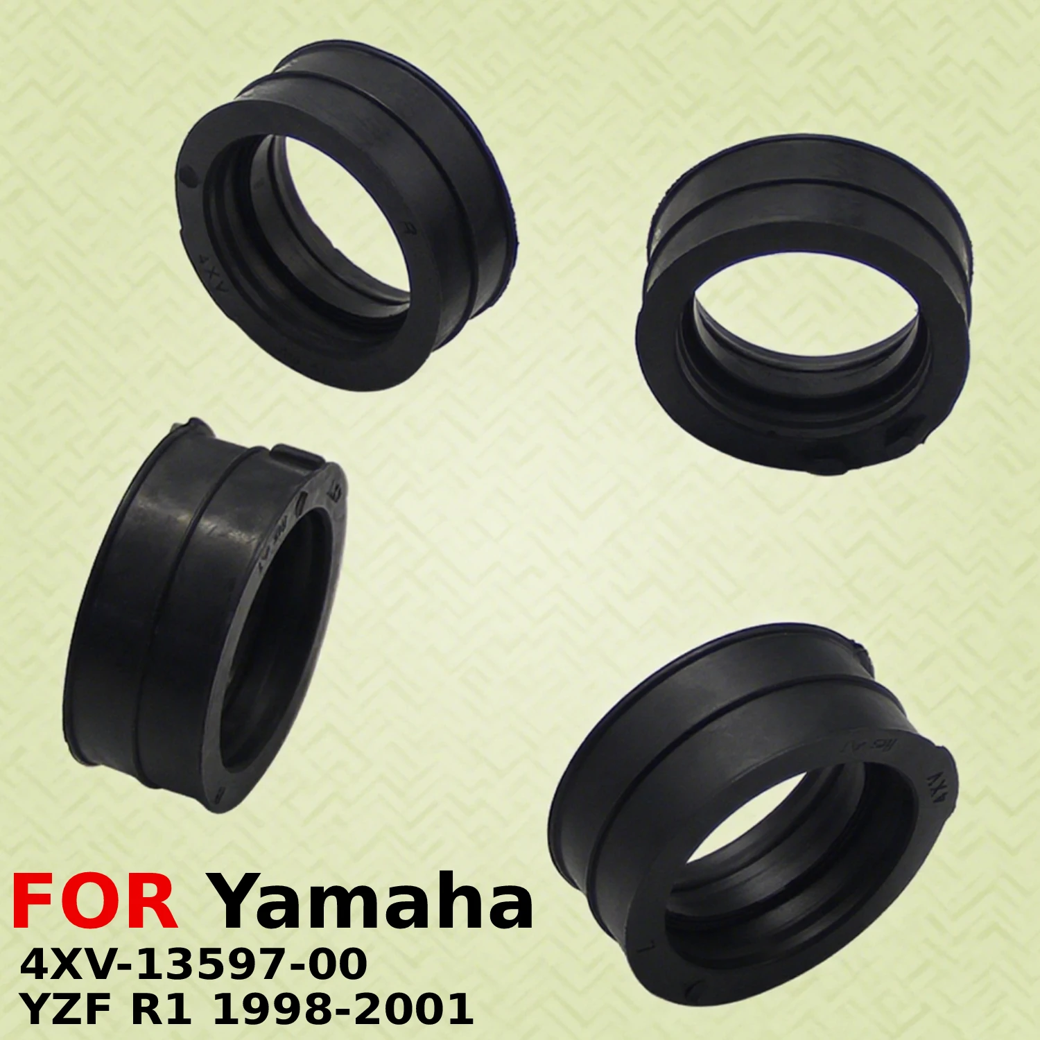 4pcs Motorcycle Carburetor Interface Manifold Intake Glue For Yamaha YZF R1 1998 1999 2000 2001 4XV-13597-00