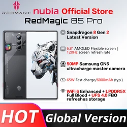 Глобальная версия Redmagic 8s Pro 5G 6,8 дюйма 120 Гц AMOLED Последняя версия Snapdragon 8 Gen 2 Octa Core 65 Вт быстрая зарядка 6000 мАч NFC