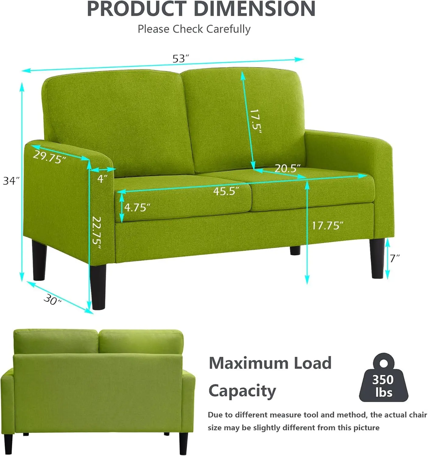Small Loveseat Sofa 53