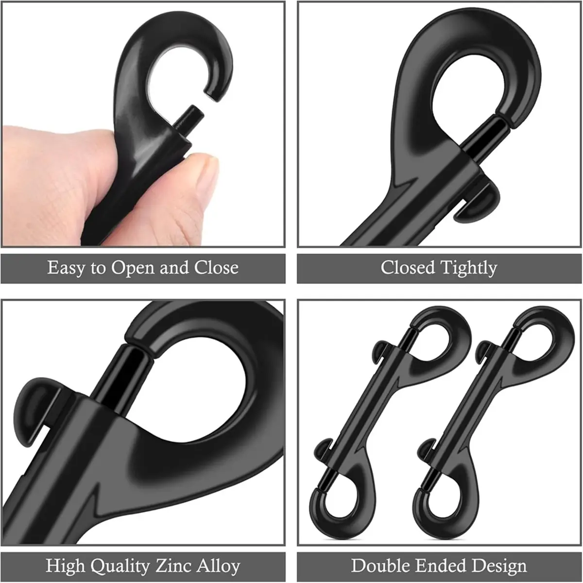 3.5 Inch Double Ended Bolt Snaps Hooks 110lbs Load Capacity for Dogs Leashes/Water Bucket/Horse Feed/Hammocks (10 Pack)
