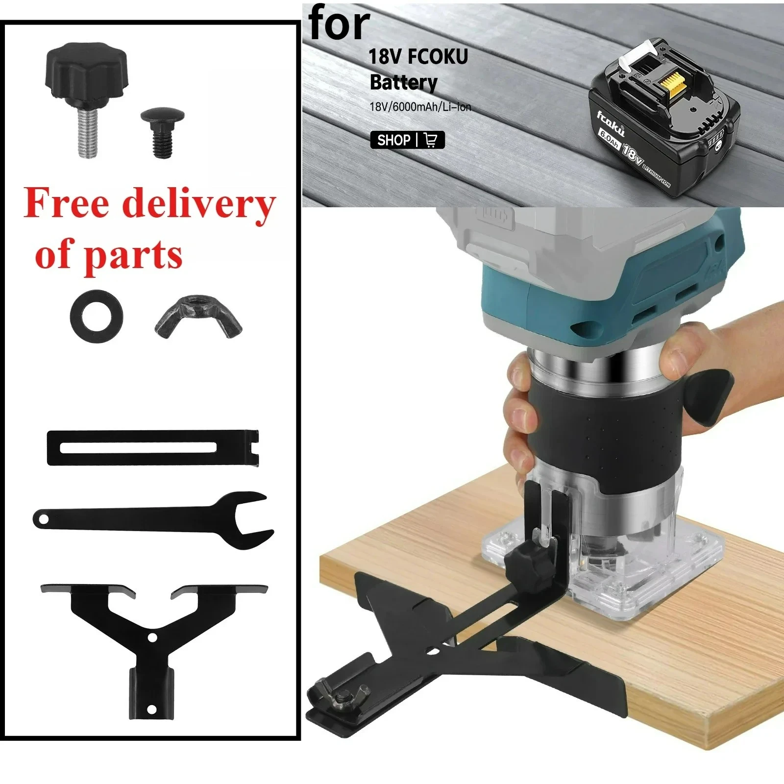 

For 18V Makita DRT50Z Brushless Cordless Laminate Trimmer Carpenter Lithium Tools DRT50ZJX9 30000RPM Electric Trimmer Woodworker