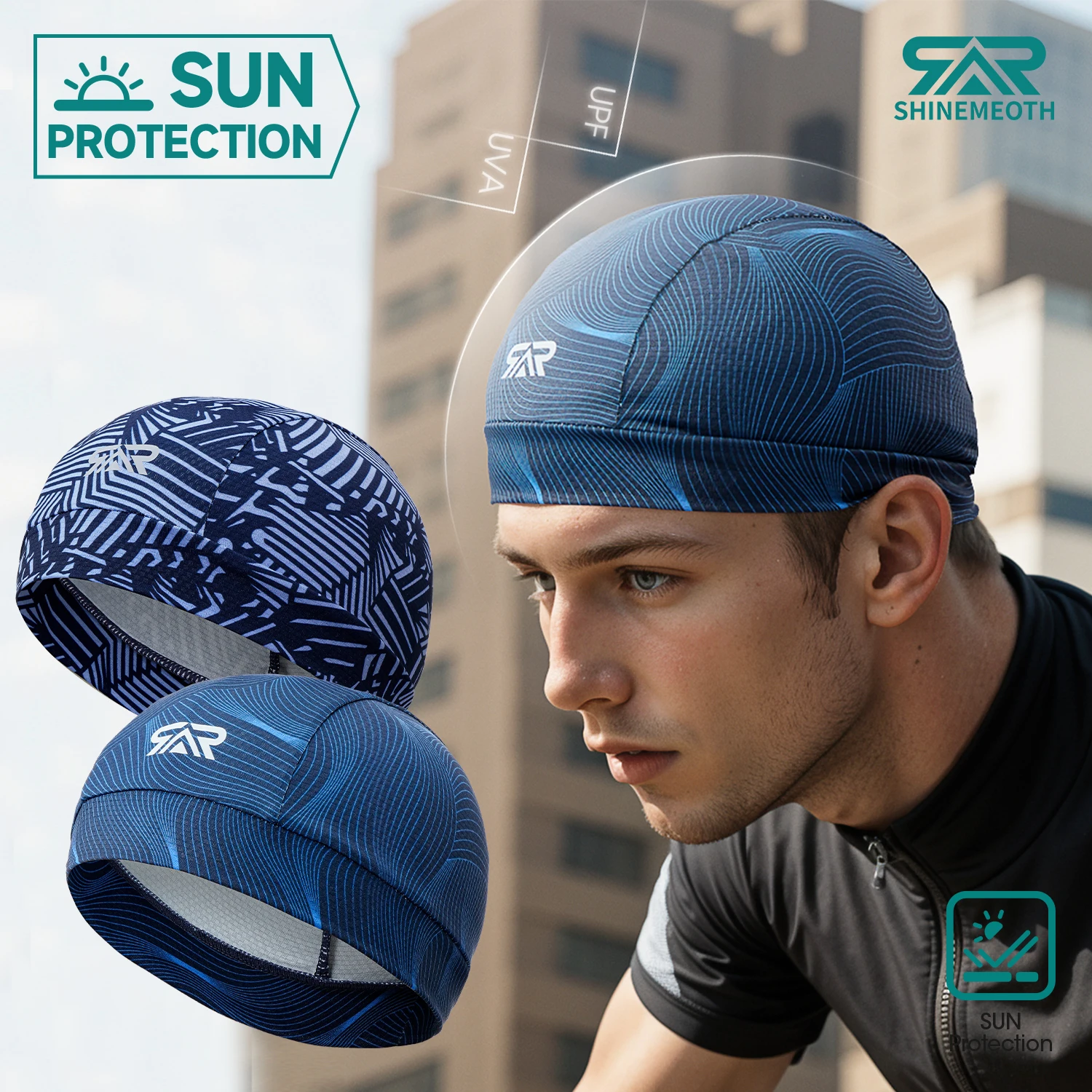 2/3Pcs Novelties Cycling Skull Cap-Prints Sweat-Wicking cooling cap for Men Women Under Helmet Motorcycle Sports Helmet Liner