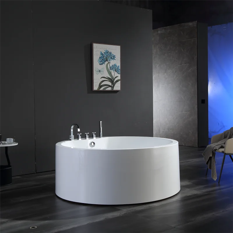 

Luxury Japanese Indoor Acrylic Round Bathtub With Whirlpool Massage Eco-Friendly Modern Design Freestanding Installation