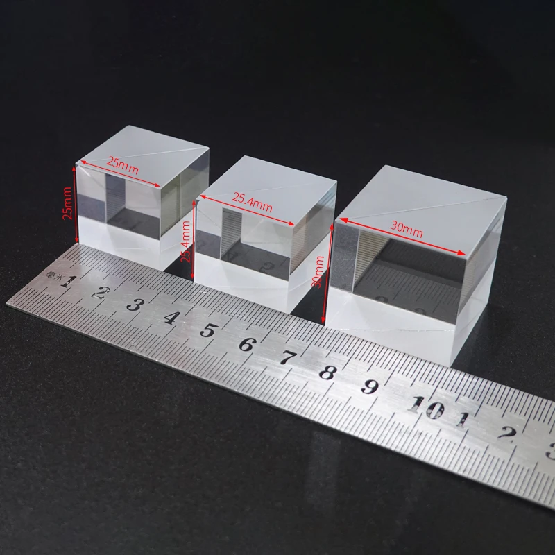 Beam Splitter 25mm Optical Glass Prism Beam Splitting Prism Cube Splitting Ratio 50%:50% for Optical Experiment