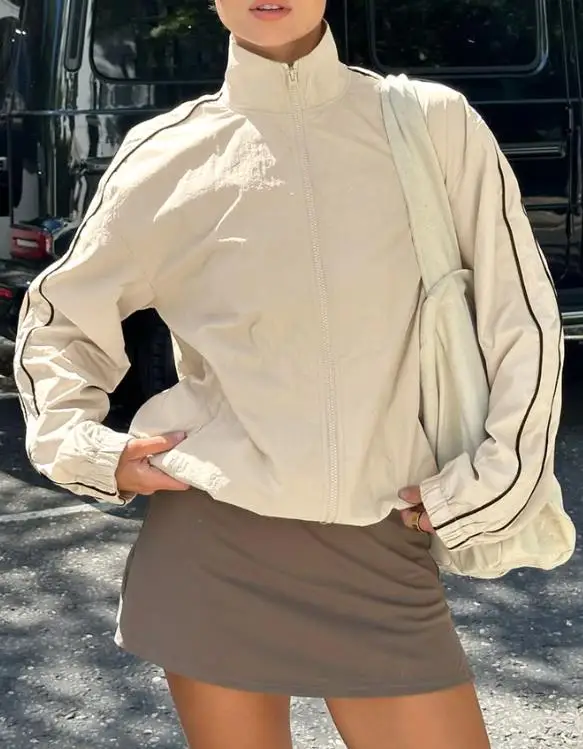 

Women's Jacket 2025 Autumn and Winter Simple Vacation Fashion Sunscreen Long Sleeved Jacket Simple and Comfortable Casual Jacket