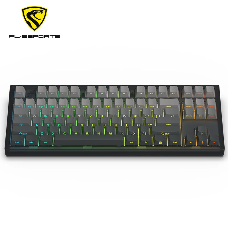 Fl Esports Mk870pro Mechanical Keyboard Side Carving Custom Three Mode Wireless Bluetooth 2.4g Hot Swap Rgb Mute Esports Gaming