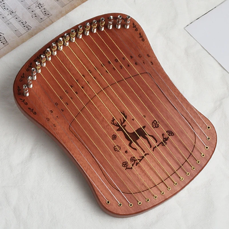 17 String Lyre Harp Wooden 17 21 Notes Finger Harp Beginner Practice Playing Meditation Harps Portable Niche String Instrument