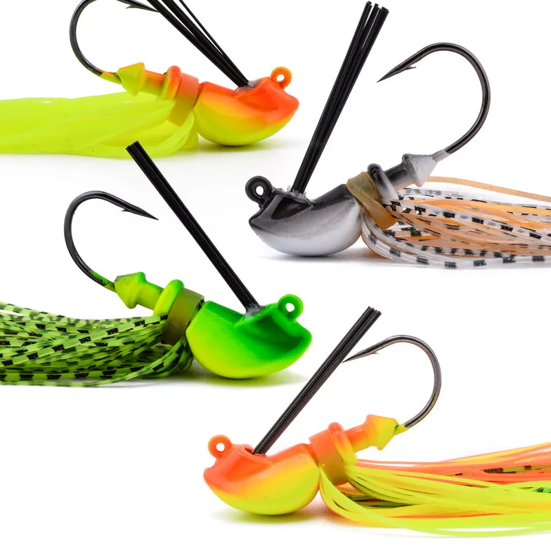 1 pièce 7g 10g 14g Jig de pêche à la carpe et au bar, anti-herbe, à jupe, pour la pêche en eau douce, type Finesse, Flipping, Swim, Football, Matériel de pêche