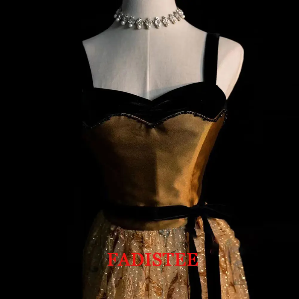 

Customized 2025 Lace A-line Evening Dresses Velvet Shoulder Straps Prom Party Gowns Lace-up Back Floor Length فساتين سه