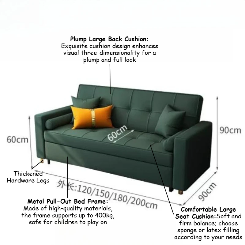 Wear-resistant Sofas Living Room Multifunctional Folding Pull Out Sofa Bed Corner With Sleeping Hotel Function Couch Furniture