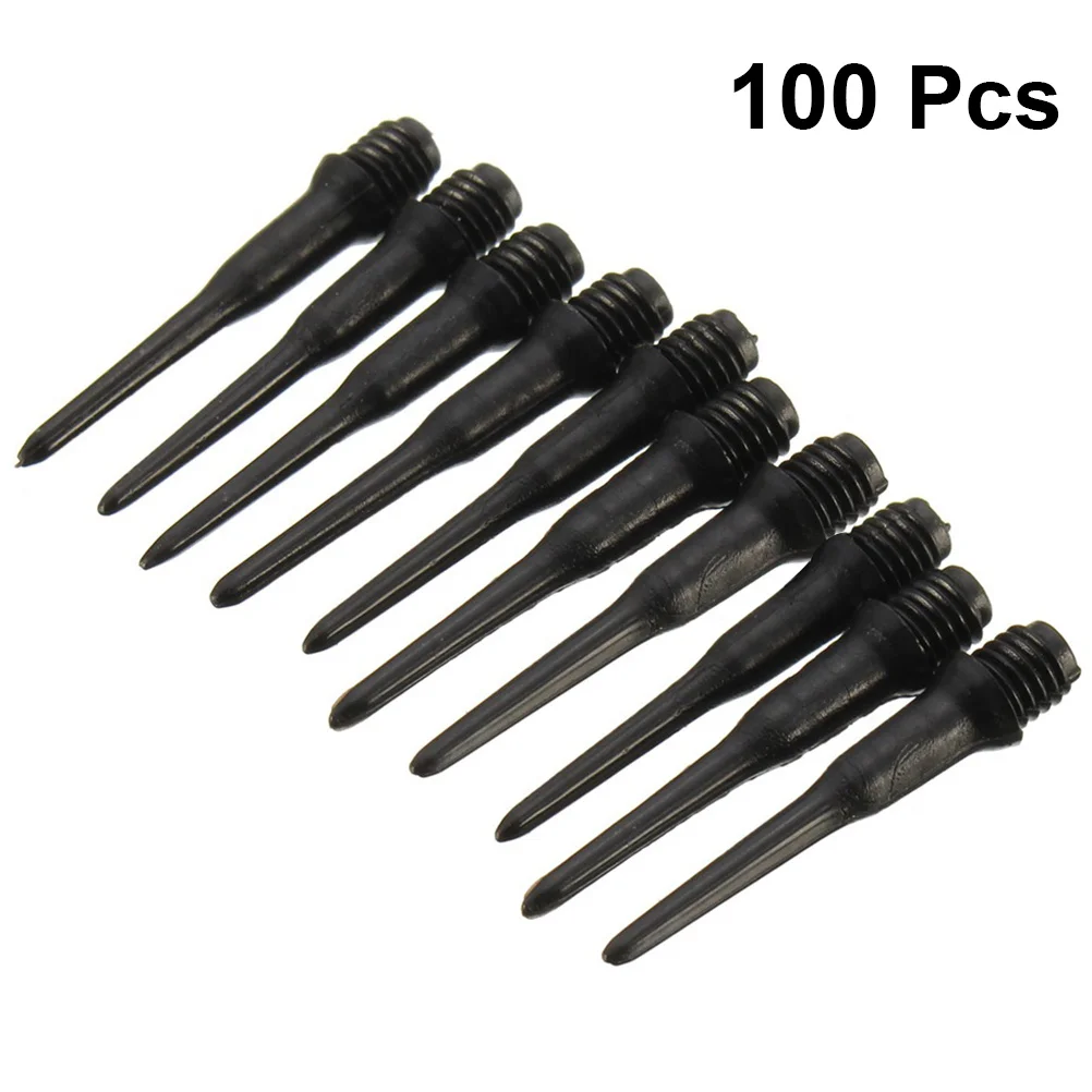 Embouts de fléchettes de remplacement, 100 pièces, têtes souples pour électronique, conception de vis en spirale solide et résistante à l'usure, Point d'installation facile noir