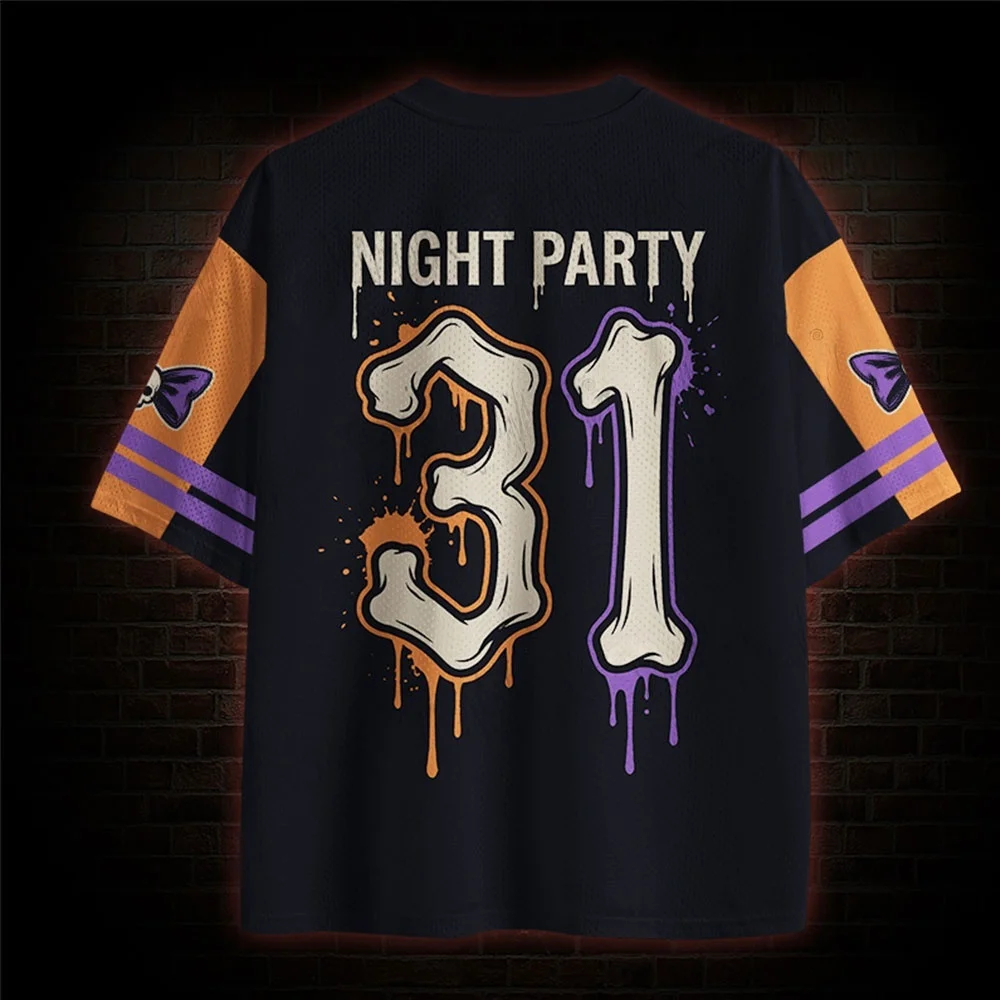 Halloween Retro Gothic Dark Unisex Jersey,Vintage Spooky Raccoon Pumpkin Graphic,Adult and Kids Available,For Party Festival