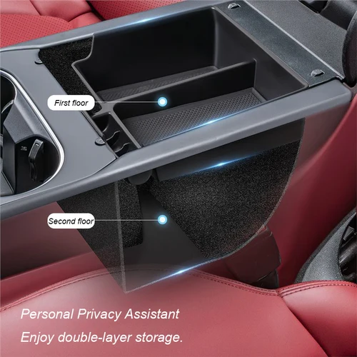 Imagen 2 del producto Para Porsche Cayenne 2018 2019 2020 2021 2022 2023 2024, caja de almacenamiento para consola central de coche, bandeja, organizador de reposabrazos, accesorios