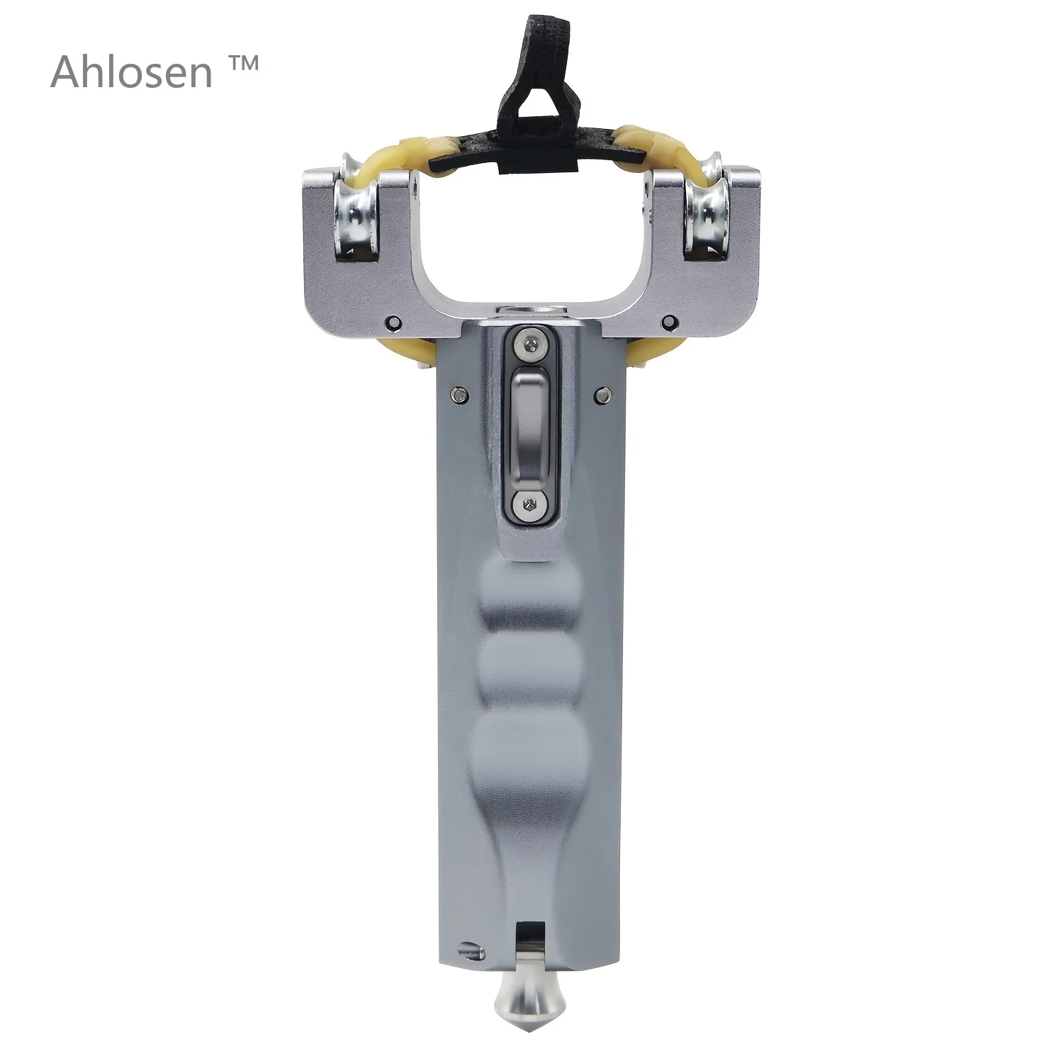 Aluminum Alloy Recreational Slingshot, Silver Single-Magazine Continuous-Fire Training Accessory for Outdoor Target Practice