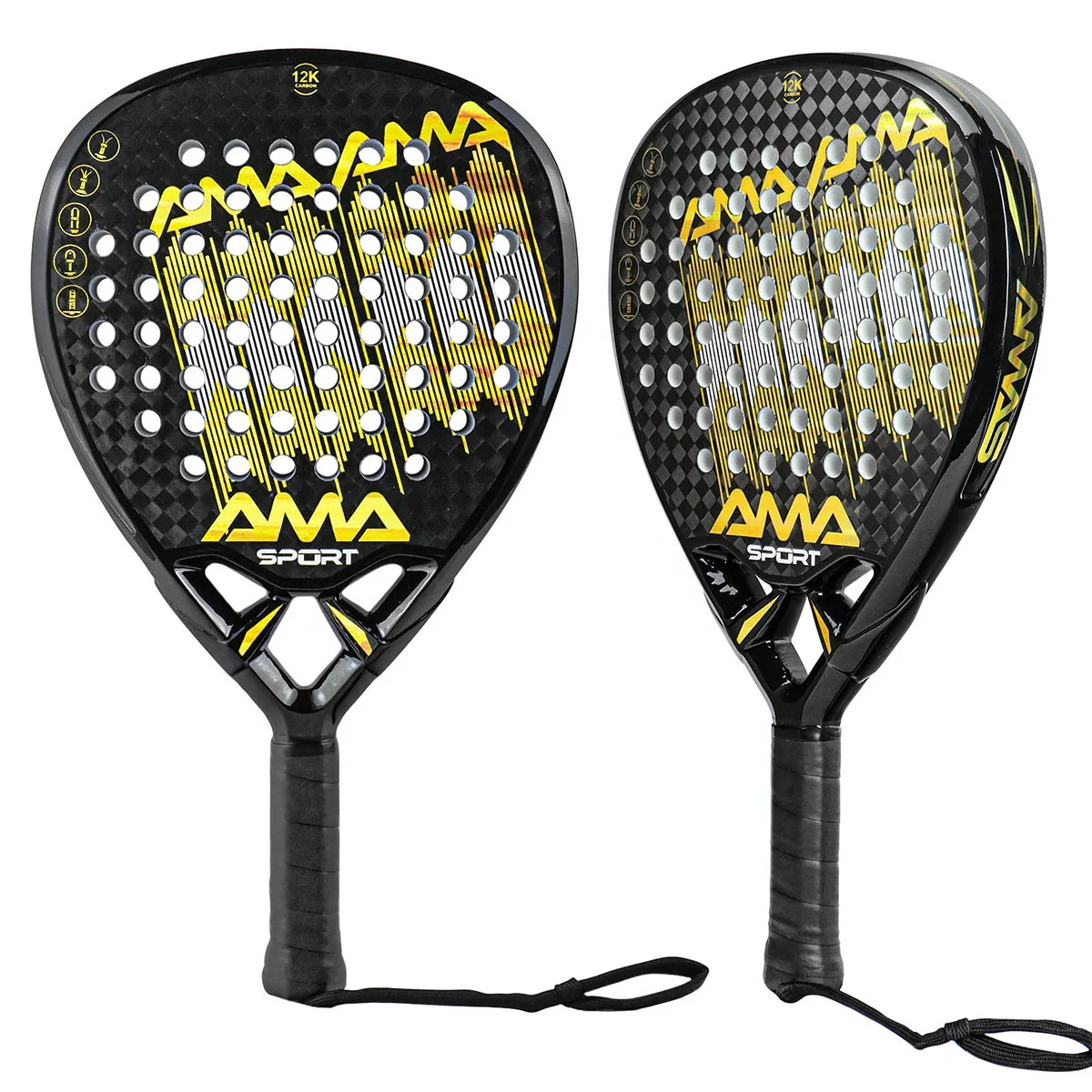 

Design Custom Brand Diamond Shape Carbon Fiber 12K Padel Racket Tennis Racquet Professional CN Manufacturer