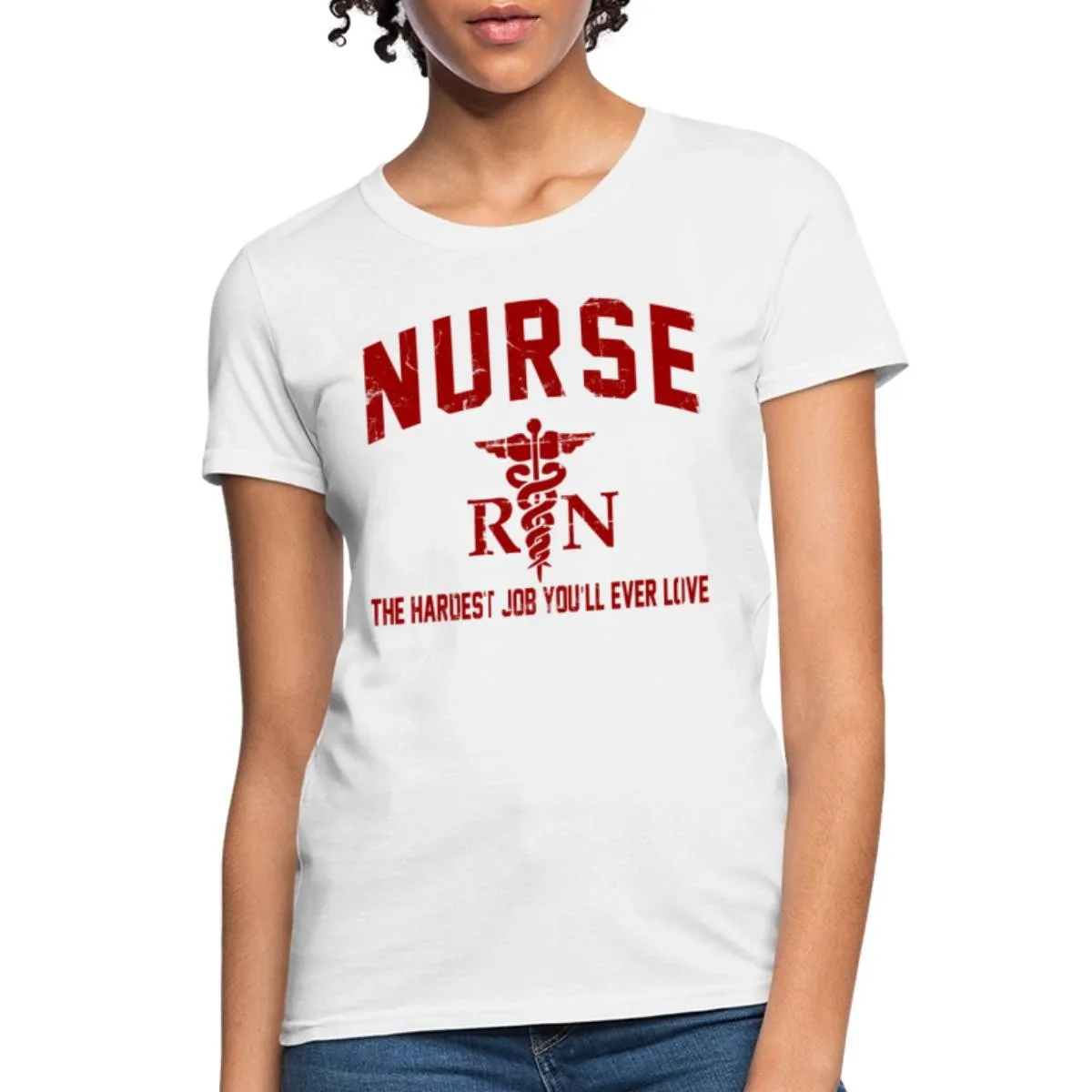 تي شيرت نسائي من RN Nurse Hardest Job Quote