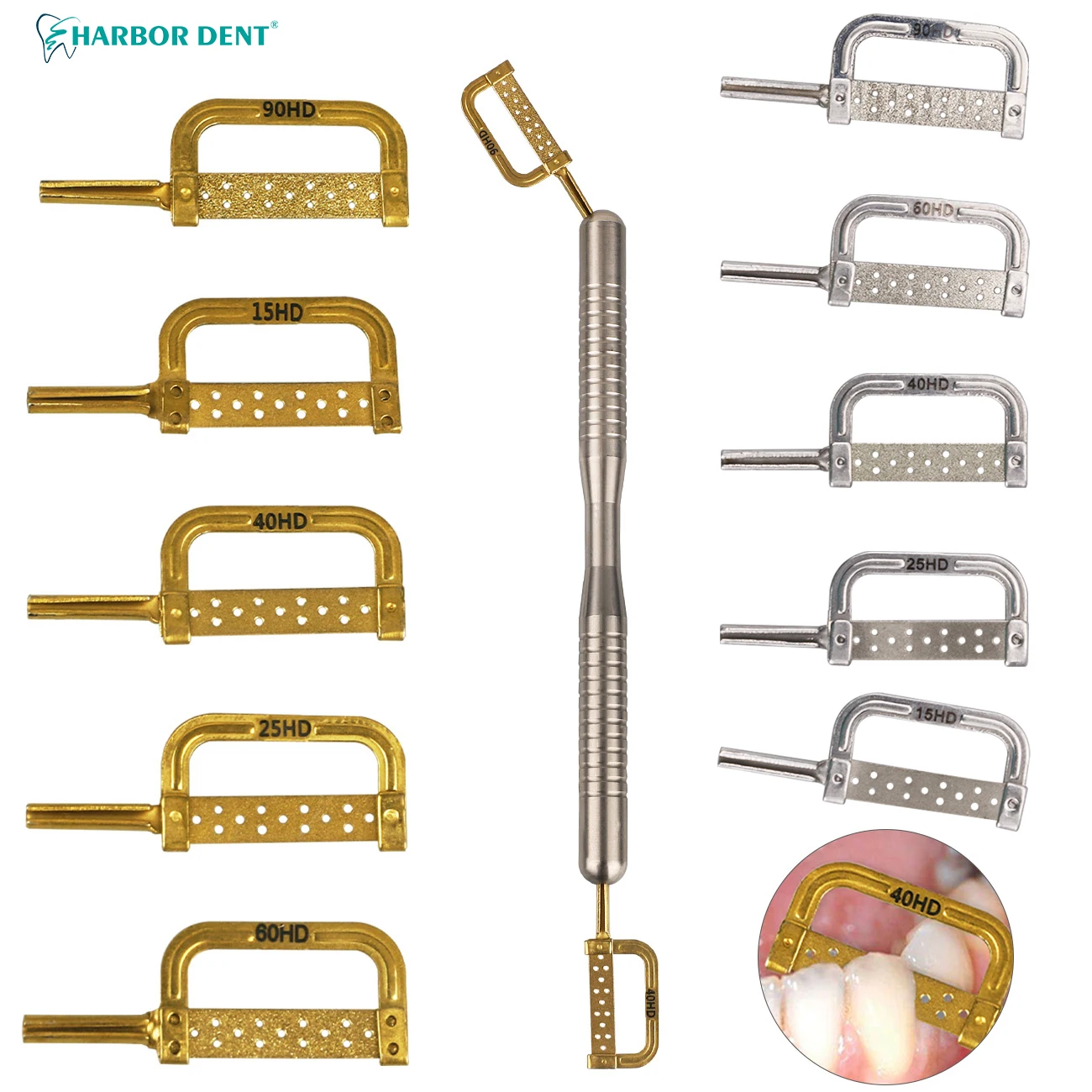 

Dental Orthodontic Interproximal Enamel Reduction IPR Automatic Strip 15HD-90HD Polishing Finishing Contouring Gold/Silver