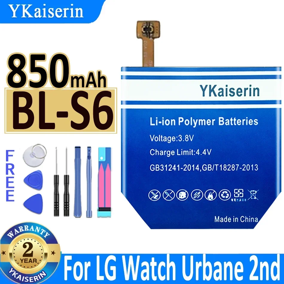 

Сменный аккумулятор YKaiserin BL-S6 BLS6 BL-S 6 для LG Watch Urbane 2nd Edition LTE W200 W200A, аккумулятор для часов 850 мАч