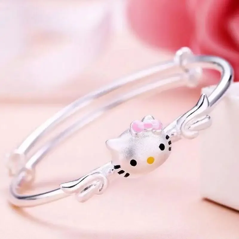 Sanrio Hello Kitty Bracelet Cute Cartoon Fashion KT Cat Girls Decoration  Ornaments Beautiful Jewelry Kawaii Holiday Gifts