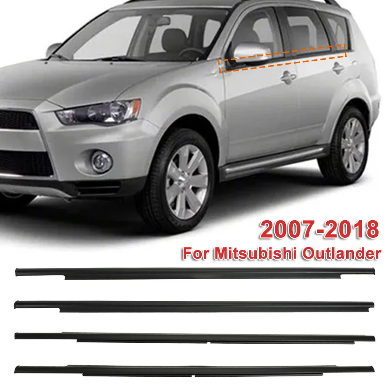 4 sztuk okno samochodu szkło uszczelnione taśmy boczna szyba Wheatherstrip dla Mitsubishi Outlander 2007-2012/2013-2018