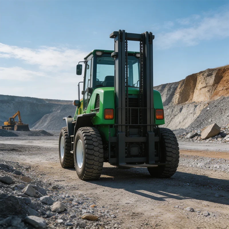 Mine Yard Off-road forklift 6.5Ton 4X4 Diesel Rough Terrain Ore Waste Heavy Loading Outdoor Forklift For Global Sale