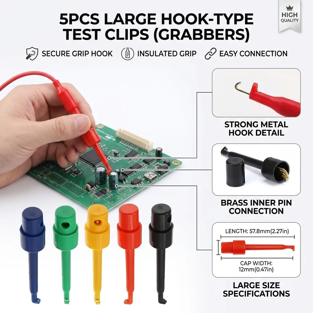 MINI Grabber SMD IC Test Hook Clips Copper for Multimeter Test Lead Electrical Accessories